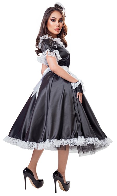 Classic Long Satin French Maid